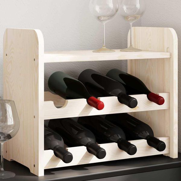 Portabottiglie Di Design Con Ripiano Superiore 43X25X37 Cm In Pino Massiccio - Portabottiglie 2025 Nuovo9459968 1Pacco-image