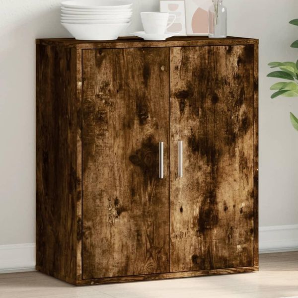 Stabli MöBel Mobile Credenza Rovere Fumé 79X38X80 Cm Materiale A Base Di Legno - Cassettiere CC1596862 1Pacco-image