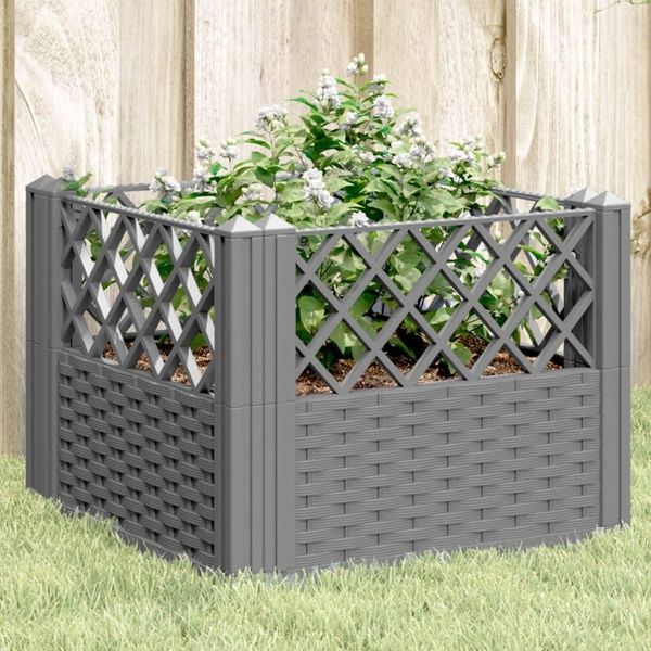 Maison Exclusive - Fioriera Con Picchetti Grigio Chiaro 43,5X43,5X43,5 Cm Pp-image