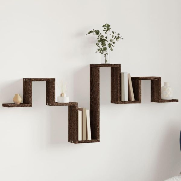 Maison Exclusive - Mensola Da Parete Effetto Rovere Marrone 104,5X10X43 Cm Materiale Ligneo-image