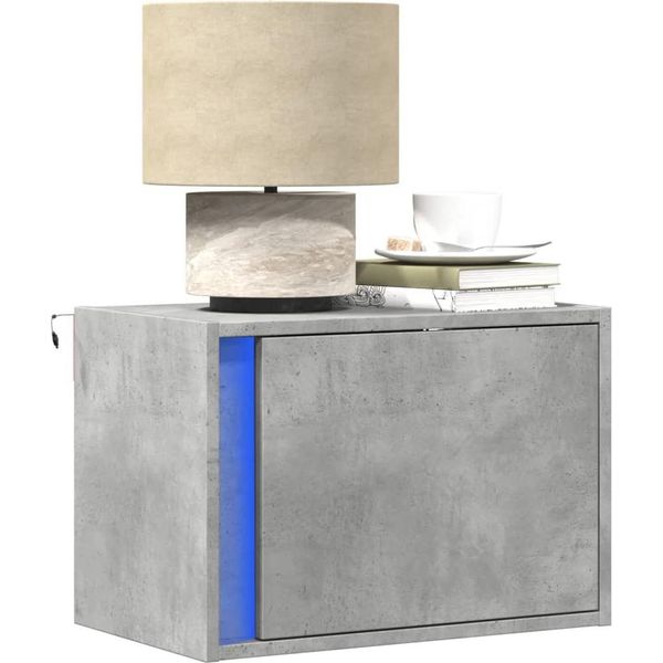 2025 Cloris Comodini A Parete Con Luci Led 2 Pz. Grigio Cemento - Comodini E Armadietti Vendita2675617 1Pacco-image