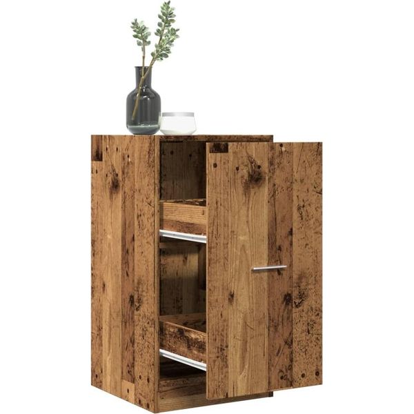 Bei Cloris Vetrinetta Portaoggetti In Legno Antico 40X41X77,5 Cm In Legno - Cassettiere Nuovo2850863 1Pacco-image