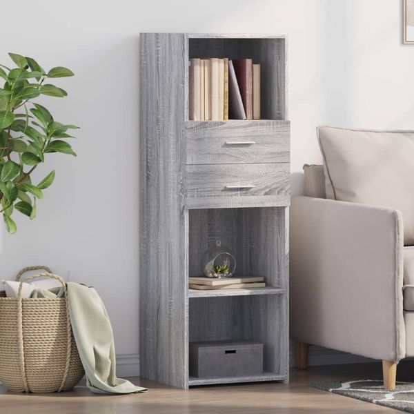 Maison Exclusive - Credenza Alta Grigio Sonoma 40X42,5X124 Cm Materiale Ligneo-image