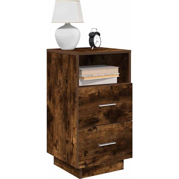 Comodini In Stile Elegante 2 Pezzi Con 2 Cassetti In Rovere Fumé 36X36X68 Cm - Comodini E Armadi Hommie9072707 1Pacco-image
