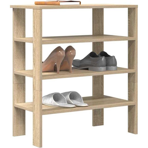 Bei Cloris Portascarpe In Rovere Sonoma 61X32X70 Cm Materiale A Base Di Legno - Portascarpe Nuovo4013212 1Pacco-image