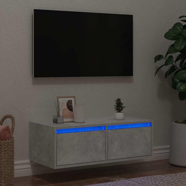 Design Nuovo Mobile Tv Con Luci Led Grigio Cemento 75X35,5X25 Cm - Mobili Tv MöBel2025 CHY9788006 1Pacco-image