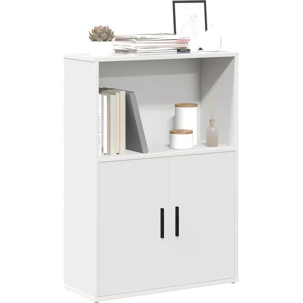 Design New Bookcase White 60X24X85 Cm Materiale A Base Di Legno - Librerie Furniture2025 CHY5577049 1Parcel-image