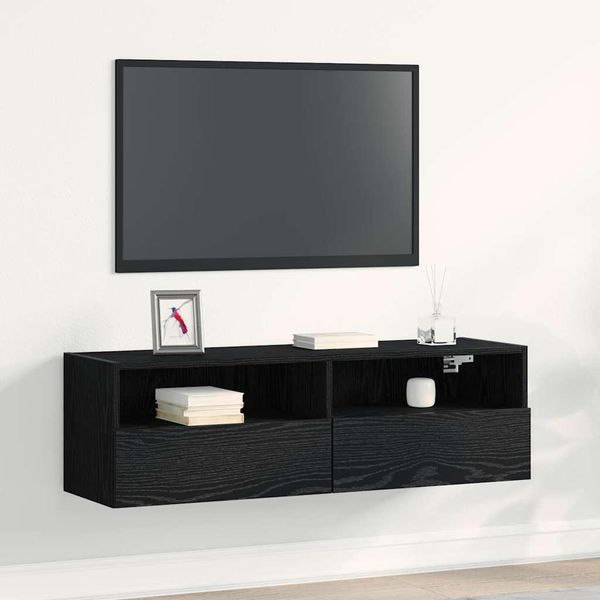 Maison Exclusive - Mobile Tv Nero Effetto Rovere 100 X 30 X 30 Cm-image