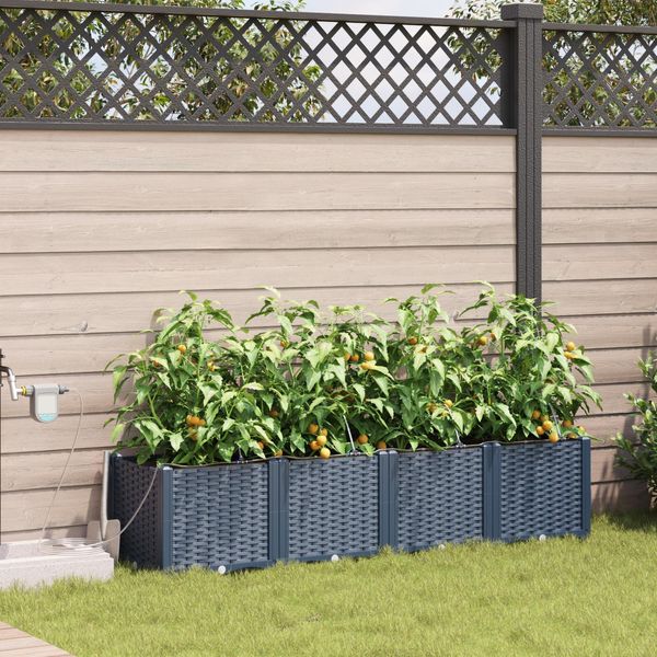 Fioriera Da Giardino Durevole Grigio 160 X 40 X 37,5 Cm Acciaio - Letti Octo6466090 1Pacco-image
