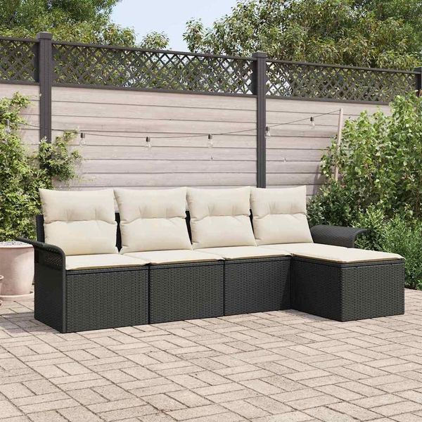 Set Di Mobili Da Giardino Di Design Set Di Mobili Da Balcone Set Di Divani Da Giardino Con Cuscini 5 Pezzi Nero Poly Rattan - Set Di Mobili Da Giardino 2025 New4792335 4Parcel-image