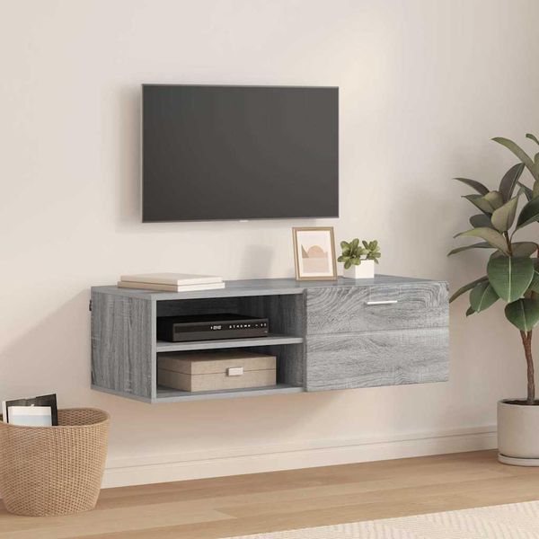 Bei Cloris Mobile Tv Grigio Sonoma 100,5 X 39 X 30 Cm Materiale A Base Di Legno - Mobili Tv Nuovo9368122 1Pacco-image