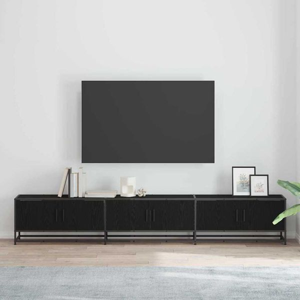 2025 Mobile Tv Moderno Effetto Rovere Nero 240 X 35 X 41 Cm Materiale A Base Di Legno - Mobili Tv,Design 8501788 2Parti-image