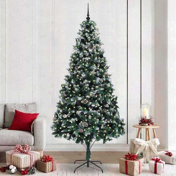 Albero Di Natale Artificiale Durevole Con 300 Led Con Supporto Verde 240 Cm - Alberi Di Natale Artificiali Octo3224522 2Parcel-image