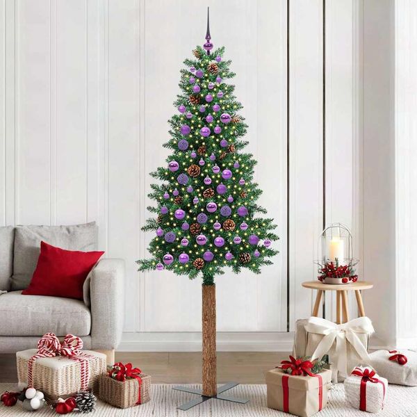2025 Cloris Albero Di Natale Sottile Con 300 Led Con Supporto Verde 210 Cm - Alberi Di Natale Artificiali Sale7928855 2Parcel-image