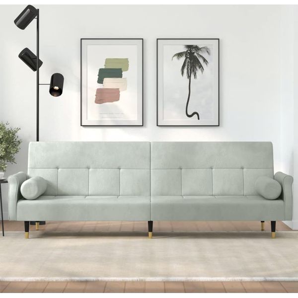 2025 Divano Letto Moderno Con Cuscini In Velluto Grigio Chiaro - Divani Classici,Design 8848945 1Parcel-image