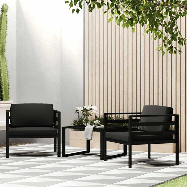 Divano Singolo Durevole Con Cuscini In Alluminio Antracite - Divani Da Giardino Octo7376656 1Pacco-image