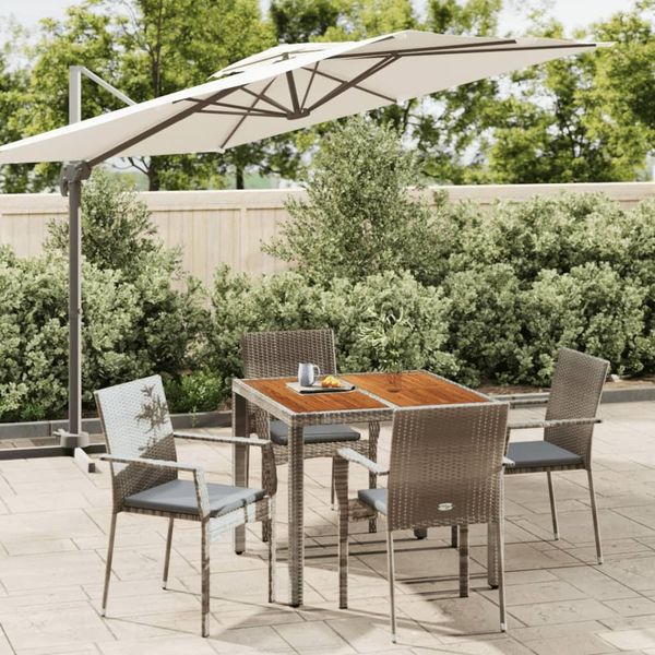 Set Di Mobili Da Giardino Semplice Set Di Mobili Da Balcone Set Da Pranzo Da Giardino 5 Pezzi Con Cuscini Grey Poly Rattan - Set Di Mobili Da Giardino DE9491741 2Parcel-image