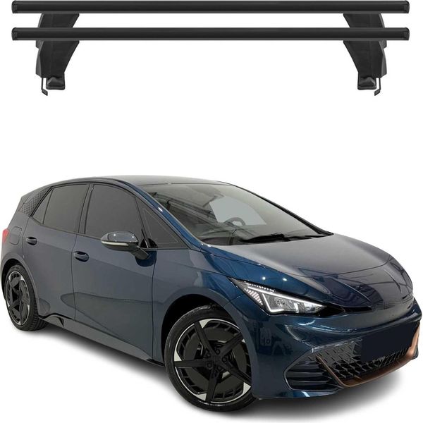 Portapacchi Menabo Per Cupra Born 2021-2025 Fl Alluminio Nero 2 Pezzi-image