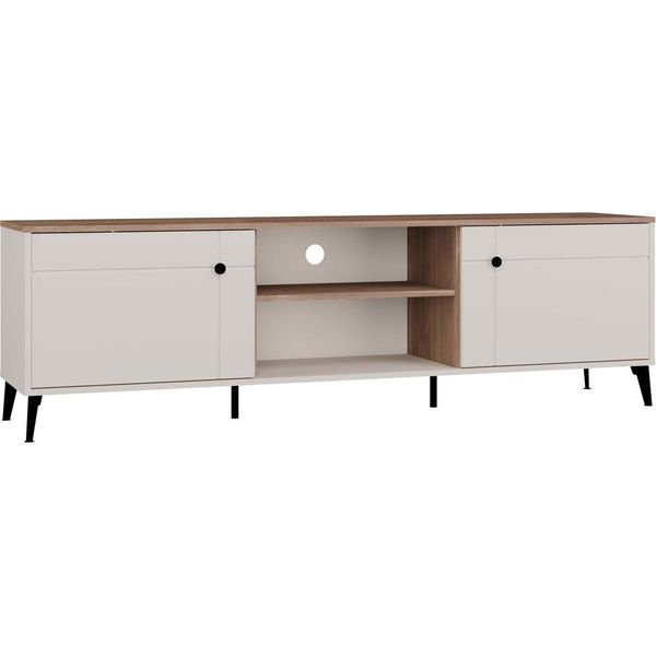 Porta Tv Point 2D Beige Cashmere Porta Tv Castello In Rovere 2 Ante-image
