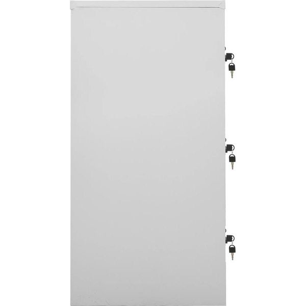 Syfax™ Armadietto A Chiave Grigio Chiaro E Rosso 90X45X92,5 Cm Acciaio-image
