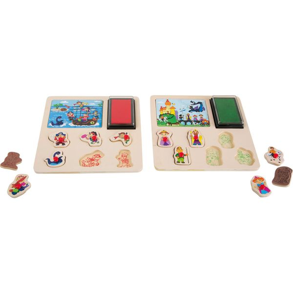 Small Foot 4344 Timbro E Puzzle Degli Eroi, Colorato, 2 Pezzi (1 Set)-image