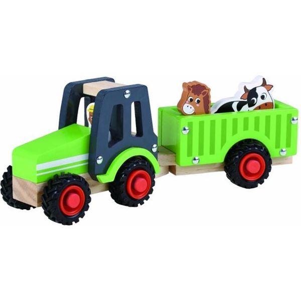 Simply For Kids Houten Tractor + Aanhanger En Dieren-image