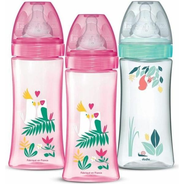 Bottiglie Anticolica Dodie, Rotonde, 330 Ml + 6 Mesi, 3 Impostazioni Di Velocità, 3 Impostazioni Di Velocità, Rosa E Verde, 3 Pezzi-image