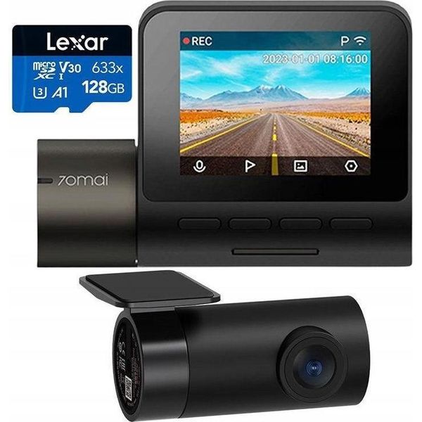 70Mai Videoregistratore Dash Cam A200 + Telecamera Posteriore RC11 + Scheda Lexar-image