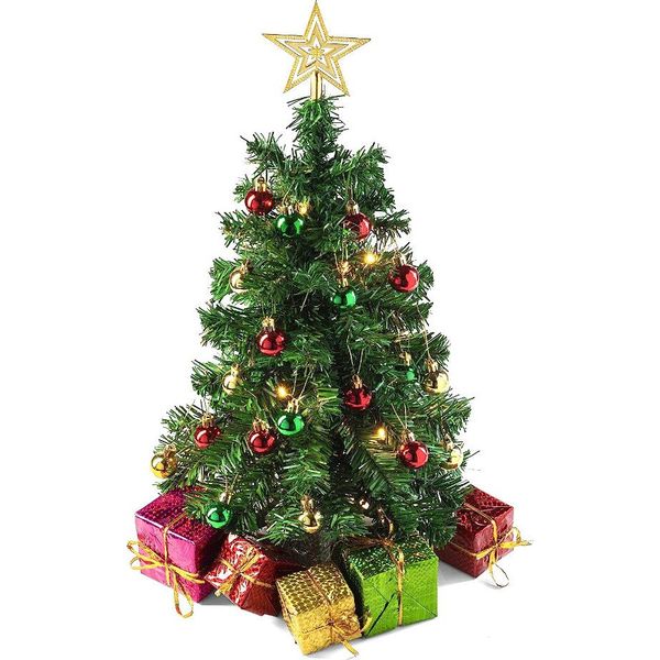 Albero Di Natale Da Tavolo A Led (Supporto), Mini Albero Di Natale Artificiale, Decorazione Natalizia, Albero Di Natale In Miniatura, 90% Plastica, Multicolore, 45 Cm-image