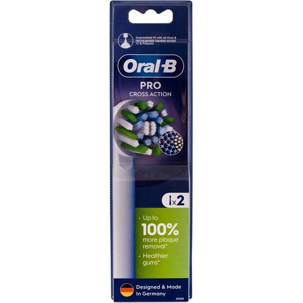 Oral-B | Replaceable Toothbrush Heads | EB50RX-2 Cross Action Pro | Heads | For Adults | Number Of Brush Heads Included 2 | White-image