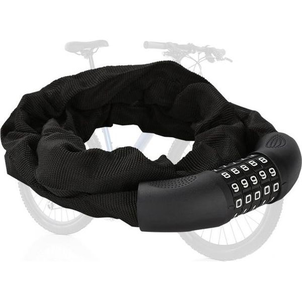 Tolletour Lucchetto Per Bicicletta Lucchetto Per Ciclomotore Lucchetto A Combinazione Nero 120Cm Per Numeri Di Bicicletta-image