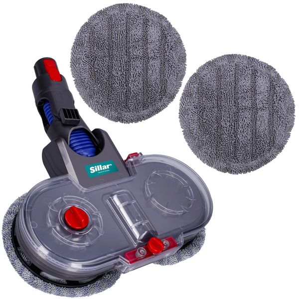 Attacco Mop Sillar Per Dyson V7/V8/V10/V11/V15 - Spazzola Per Mop Asciutti E Bagnati Con 2 Panni Mop, 160 Giri/Min-image