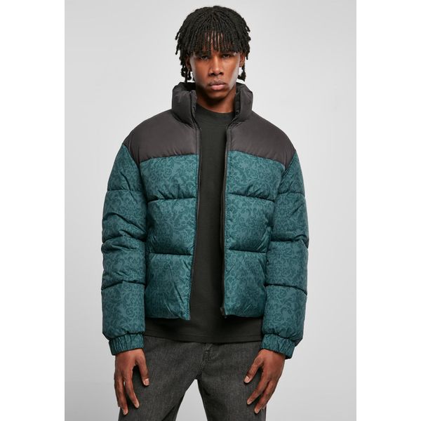 Urban Classics Aop Giacca Puffer Retrò Bottlegreen Damast Aop - Xl-image