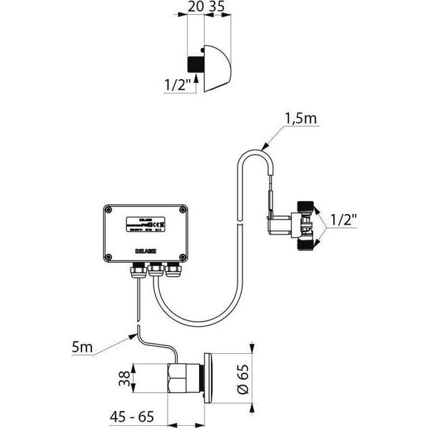 Delabie Du Combinazione Tempomatic G1/2B Up 230/12V + Testa Round Du-image