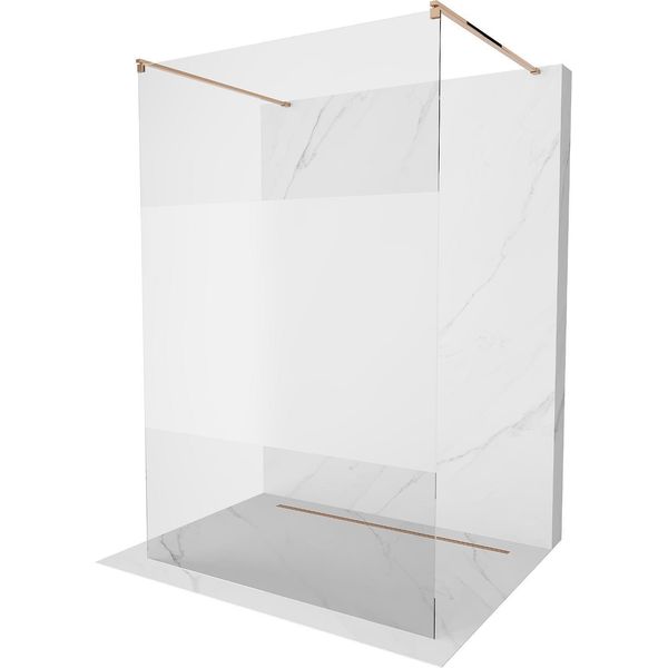 Mexen Kioto Parete Doccia Autoportante 110 X 200 Cm, Trasparente/Brina 8 Mm, Oro Rosa - 800-110-002-60-35-image