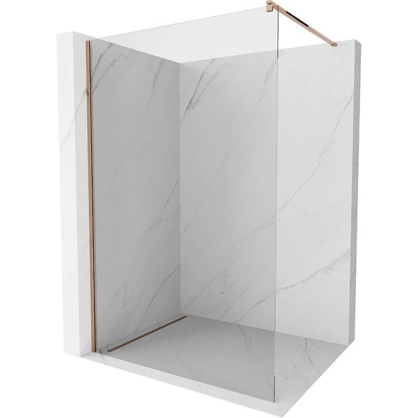 Mexen Kioto Parete Doccia Walk-In 160 X 200 Cm, Trasparente 8 Mm, Oro Rosa - 800-160-101-60-00-image
