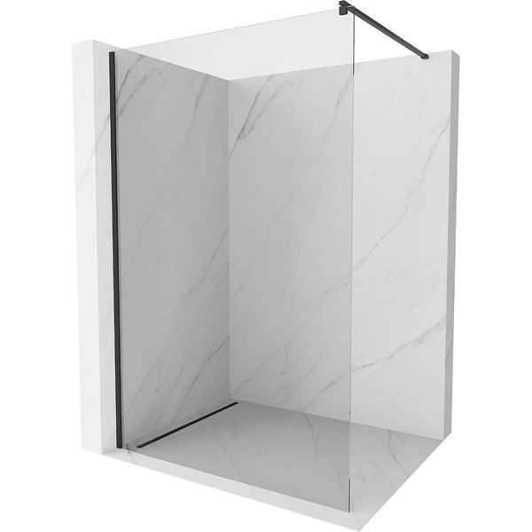 Mexen Kioto Parete Doccia Walk-In 70 X 200 Cm, Trasparente 8 Mm, Nero - 800-070-101-70-00-image