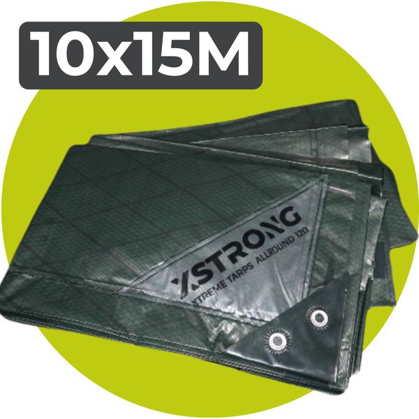 Xstrong Allround 120 - Telone - 10 X 15 - Verde - Telone A 3 Strati Incrociati - Occhielli Robusti-image
