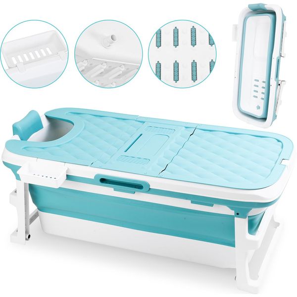 Jopassy Vasca Da Bagno Da Viaggio Per Adulti Pieghevole Spa Massage Pp+Tpe Per Bagni Spa Pratica E Portatile 149X60X50Cm-image
