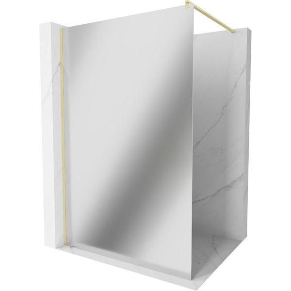 Mexen Kioto Parete Doccia Walk-In 80 X 200 Cm, Specchio 8 Mm, Oro Spazzolato - 800-080-101-55-50-image