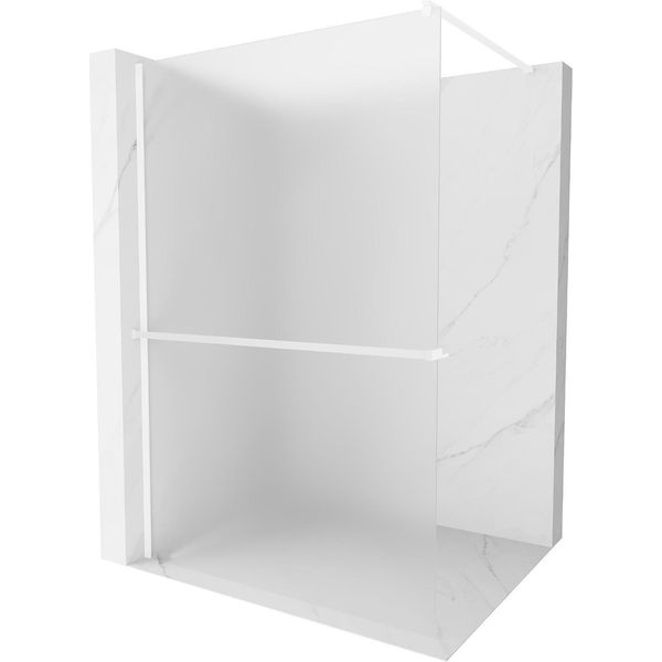 Mexen Kioto+ Parete Doccia Con Mensola Walk-In 130 X 200 Cm, Brinata, Bianca - 800-130-121-20-30-image
