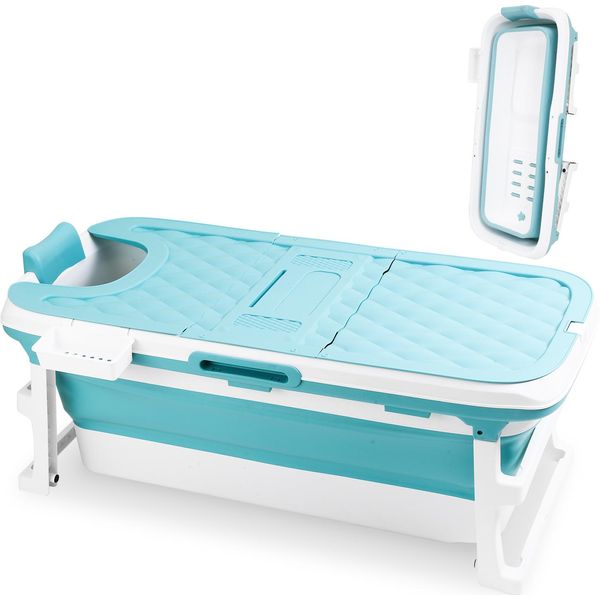 Hengda Vasca Da Bagno Pieghevole Per Adulti Vasca Da Bagno Pieghevole Per La Doccia Per Adulti Spa Blu 149X60X50Cm-image