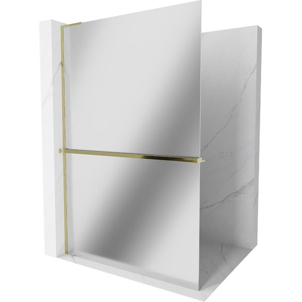 Mexen Kioto+ L Paratia Doccia Con Mensola Walk-In 70 X 200 Cm, Specchio, Oro - 800-070-123-50-50-image