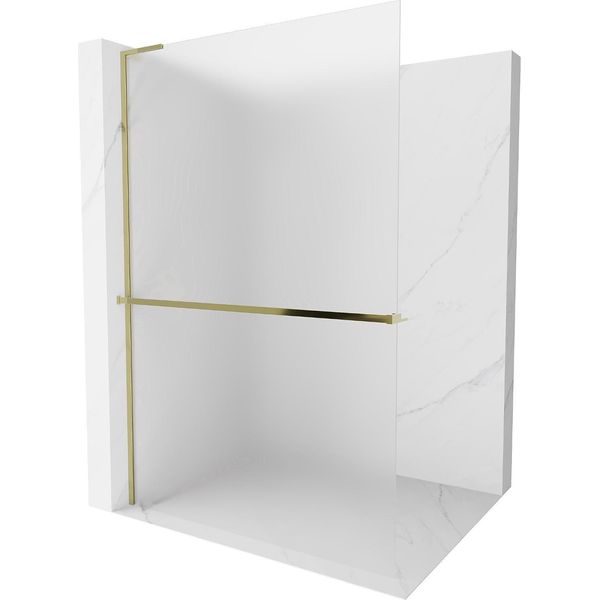 Mexen Kioto+ L Parete Doccia Con Mensola Walk-In 100 X 200 Cm, Brina, Oro - 800-100-123-50-30-image