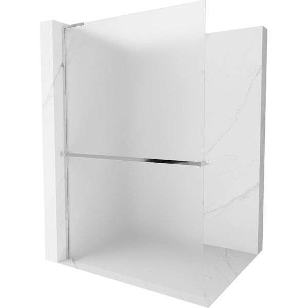 Mexen Kioto+ L Parete Doccia Con Mensola Walk-In 90 X 200 Cm, Brina, Cromo - 800-090-123-01-30-image