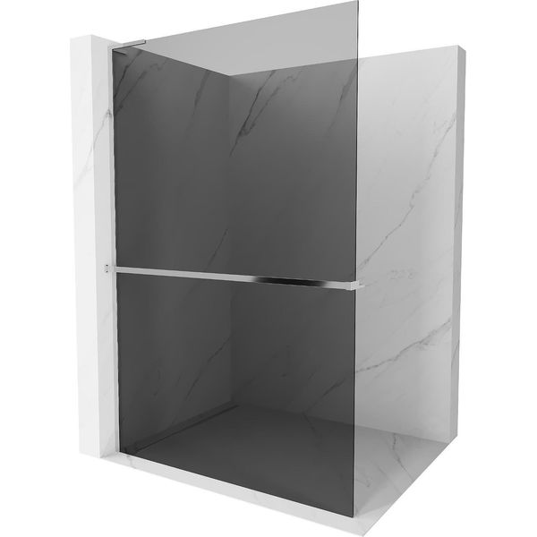 Mexen Kioto+ L Parete Doccia Con Mensola Walk-In 100 X 200 Cm, Grafite, Cromo - 800-100-123-01-40-image