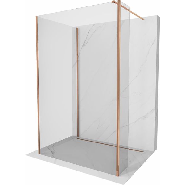 Mexen Kioto Parete Doccia Walk-In 130 X 90 X 40 Cm, Trasparente, Oro Rosa - 800-130-090-221-60-00-040-image