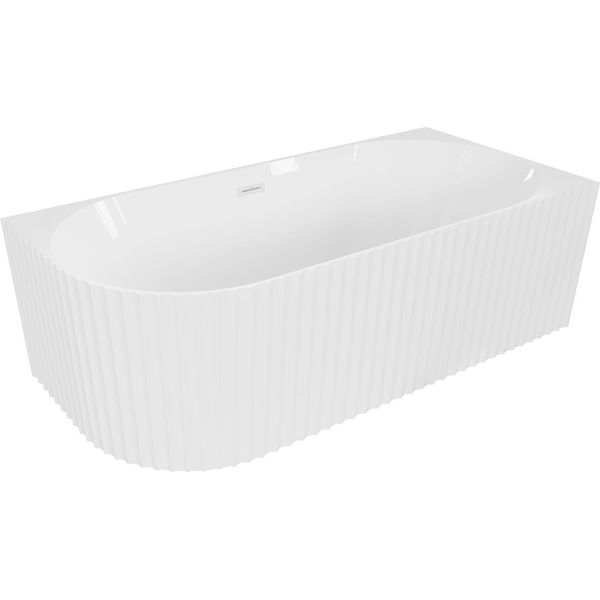 Mexen Gia Vasca Da Bagno Freestanding Ad Angolo Rigata Destra 170 X 80 Cm, Bianco Lucido, Troppo Pieno Bianco - 52701708000P-20-image
