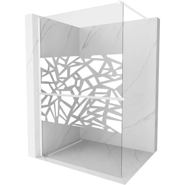 Mexen Kioto+ Parete Doccia Con Mensola Walk-In 90 X 200 Cm, Motivo Bianco, Bianco - 800-090-121-20-85-image