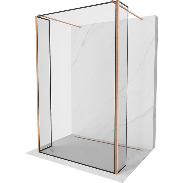 Mexen Kioto Pannello Doccia Autoportante 120 X 30 X 30 Cm, Cornice Nera, Rame Spazzolato - 800-120-030-222-65-70-030-image